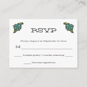 Tattooed Hearts, Tattoo Graphic Wedding RSVP Enclosure Card