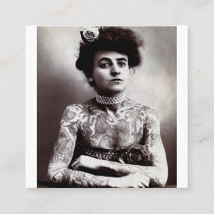Tattooed Lady Maud Wagner 1907 Vintage Square Business Card