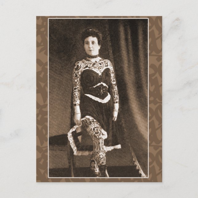 Tattooed Lady on Cards, Postcards (Front)