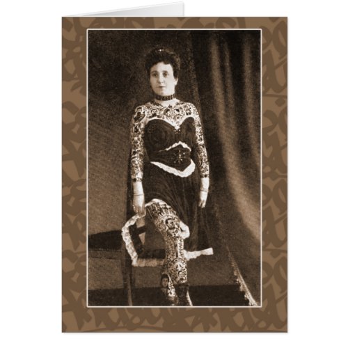Tattooed Lady on Cards Postcards