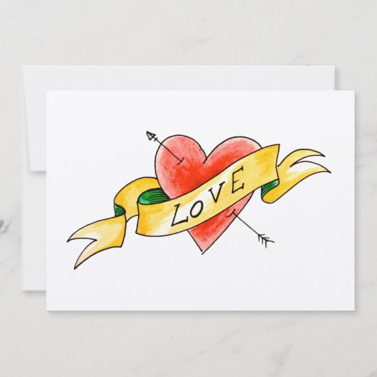 Tattooed love flat card (Front)