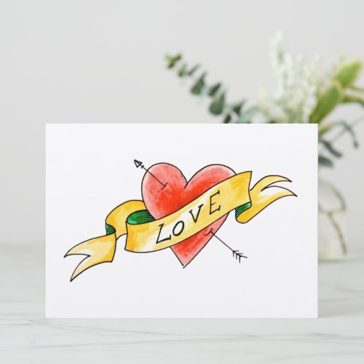 Tattooed love flat card (Standing Front)
