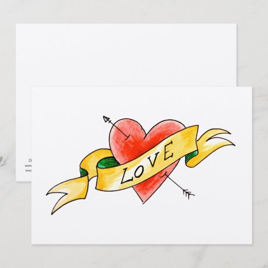Tattooed love flat card (Front/Back)