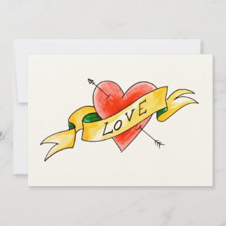 Tattooed love flat card