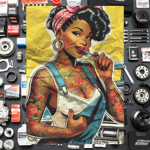 Tattooed Mechanic Pin-up Tissue Paper