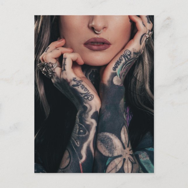 Tattooed Model art photography Postcard (Front)