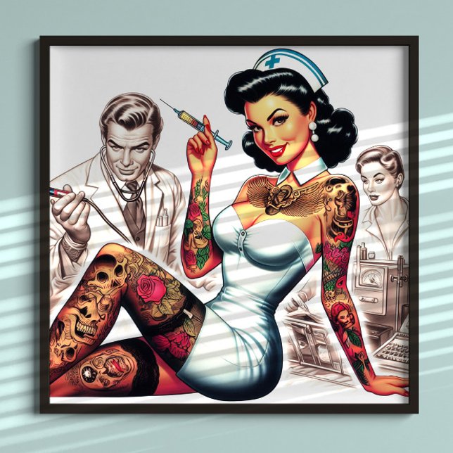 Tattooed Nurse Pin-up Poster (Creator Uploaded)
