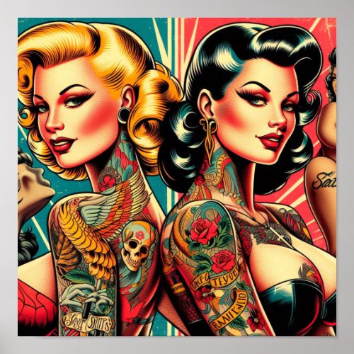 Tattooed Pin_up Girls Poster