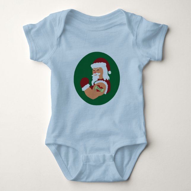 Tattooed Santa Baby Clothes Baby Bodysuit (Front)