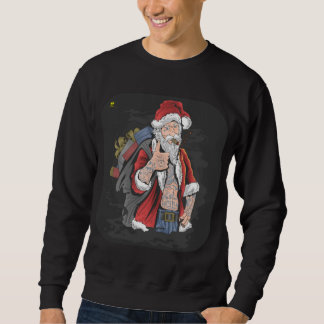 TATTOOED SANTA CLAUS GIVING THUMBS UP SWEATSHIRT