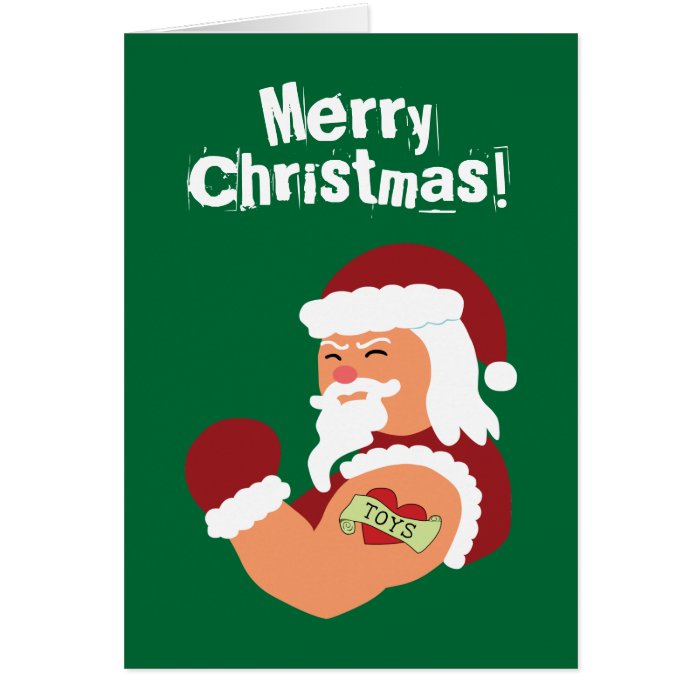 Tattooed Santa Greeting Card