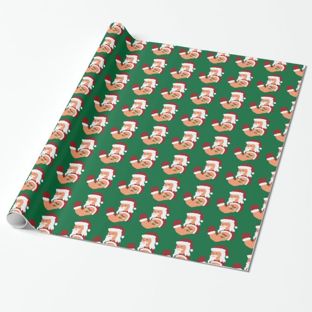 Tattooed Santa Wrapping Paper (Unrolled)