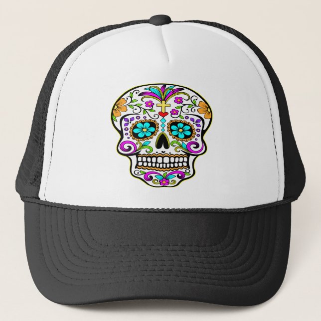 Tattooed Skull Tattoo Trucker Hat (Front)