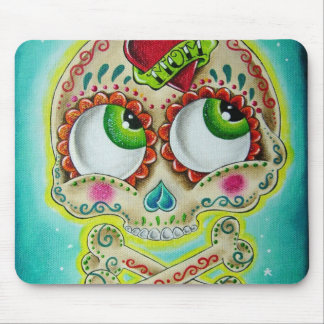 Tattooed sugar skull mouse pad