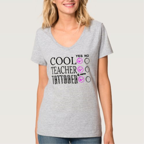 Tattooed Teacher Funny Design Great Surprise from T_Shirt