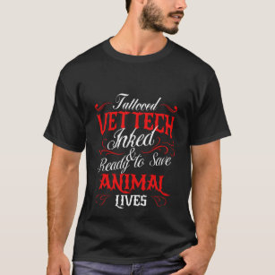 Tattooed Vet Tech Hoodie Veterinary Technician Gif T-Shirt