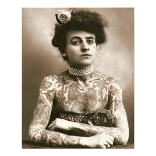 Tattooed with Pearls Victorian Lady Framable Photo Print