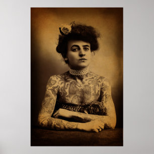 Tattooed Woman Poster