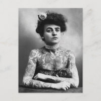 Tattooed Women Vintage black & white photo