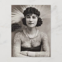 Tattooed Women Vintage black & white photo
