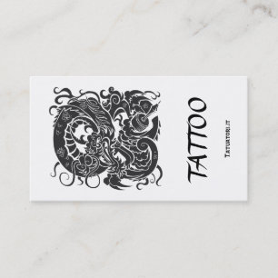 Tattooer Dragon BW Blank Business Card