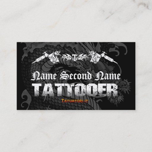 Customizable Tattooer Japanese Dragon Business Card