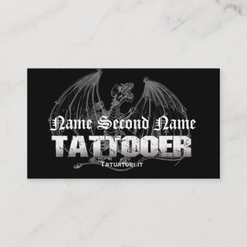 Tattooer Medieval Dragon Business Cards