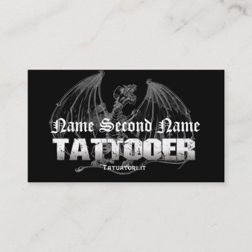 Customizable Tattooer Medieval Dragon Business Cards