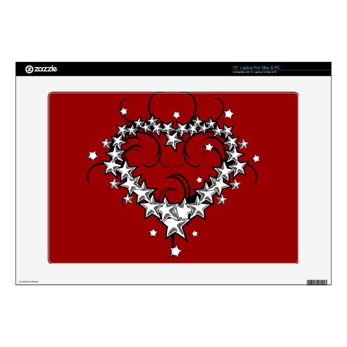 tattoos_008(1) BLACK WHITE RED LOVE HEART TATTOO Laptop Skin