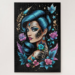 Tattoos And Roses Jigsaw Puzzle