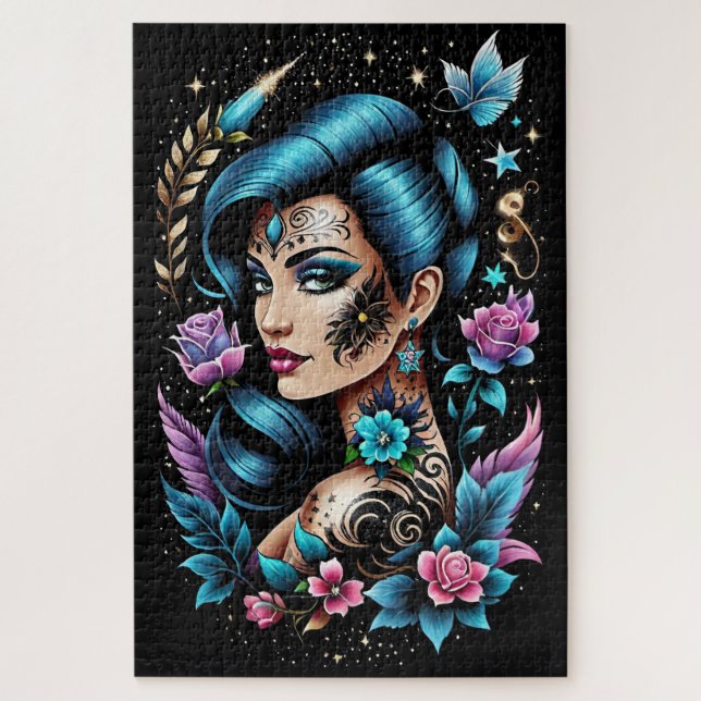 Tattoos And Roses Jigsaw Puzzle (Vertical)