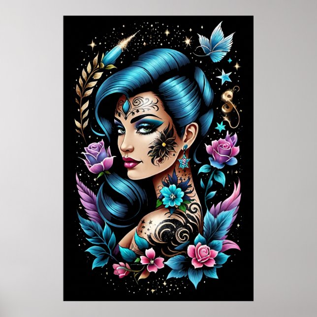 Tattoos And Roses Poster (Front)