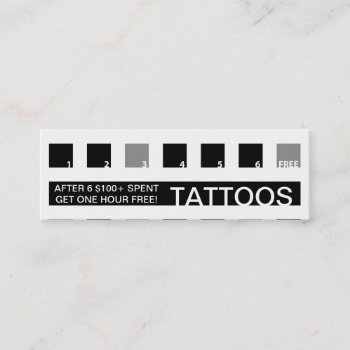 Tattoos Customer Appreciation (mod Squares) Loyalty Card by identica at Zazzle