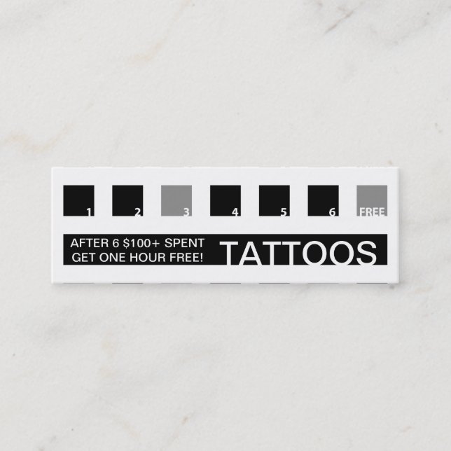 TATTOOS customer appreciation (mod squares) Loyalty Card (Front)