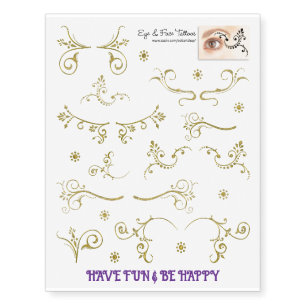 Tattoos for Face & Eyes - gold 1