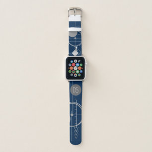 Tattoos Line Art   Abstract Navy Blue Gray Custom Apple Watch Band