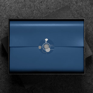 Tattoos Line Art Abstract Navy Blue Gray Custom Classic Round Sticker