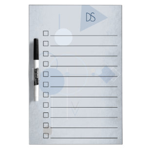Tattoos Line Art Navy Blue Gray Custom Checklist Dry Erase Board