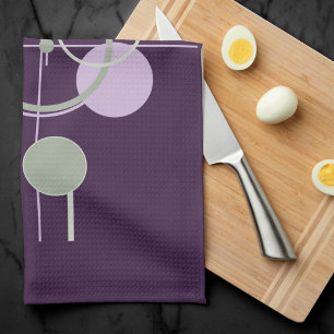 Tattoos Linework Bohemian Purple Green Abstract Kitchen Towel