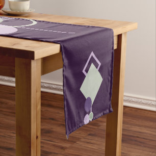 Tattoos Linework Bohemian Purple Green Abstract Short Table Runner