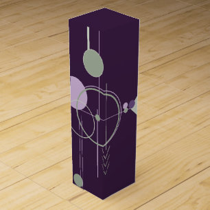 Tattoos Linework   Bohemian Purple Green Abstract Wine Box