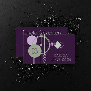 Tattoos Linework Bohemian Purple Green Branding Calling Card