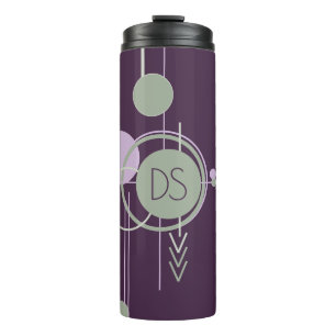 Tattoos Linework   Bohemian Purple Green Custom Thermal Tumbler