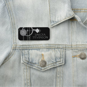 Tattoos Modern Art Deco   Black and Gray Branding Name Tag