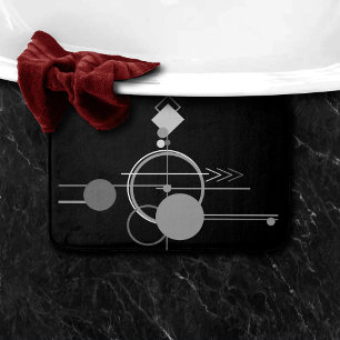Tattoos Modern Art Deco Monochrome Minimalism Bath Mat