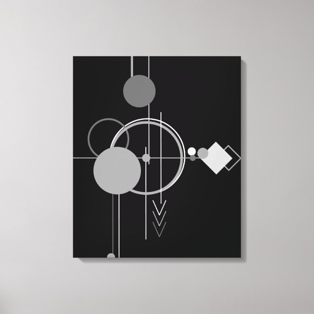 Tattoos Modern Art Deco | Monochrome Minimalism Canvas Print (Front)