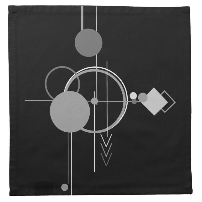 Tattoos Modern Art Deco | Monochrome Minimalism Cloth Napkin (Front)