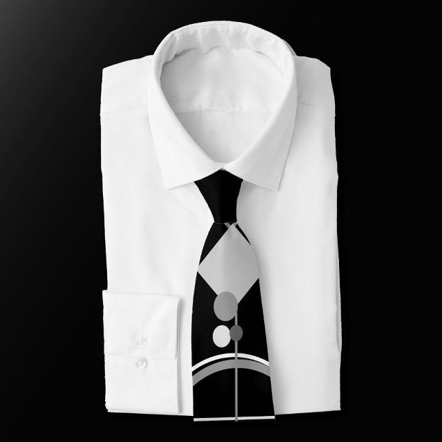 Tattoos Modern Art Deco | Monochrome Simple Custom Neck Tie (Creator Uploaded)