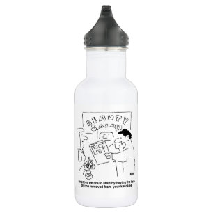 Tattoos Removal at Beauty Salon Theme. Funny Stainless Steel Water Bottle