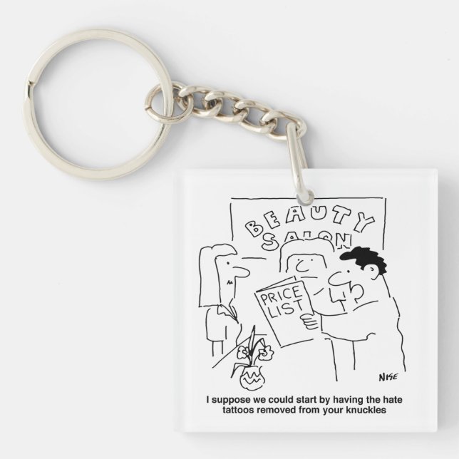 Tattoos Removal at Beauty Salon Theme Keychain (Front)